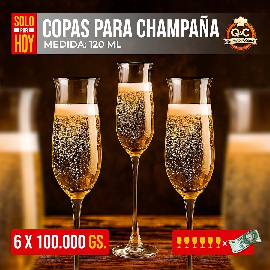 Copas para champaña 120 ml