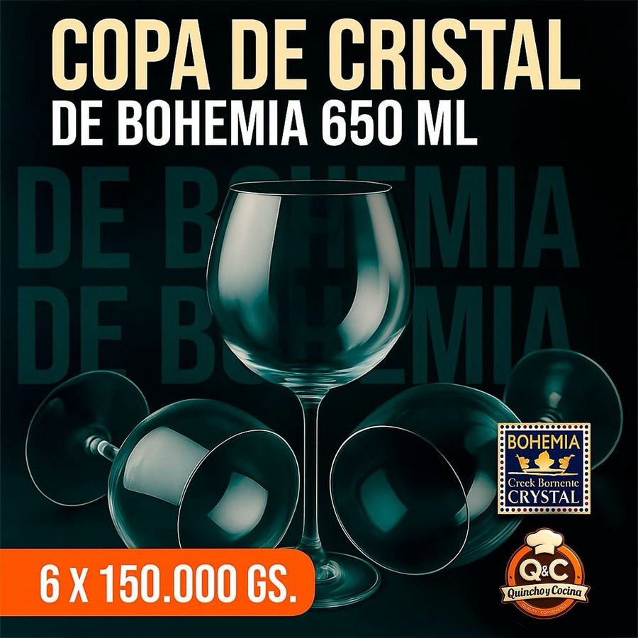 Copa de cristal de Bohemia 650 ml