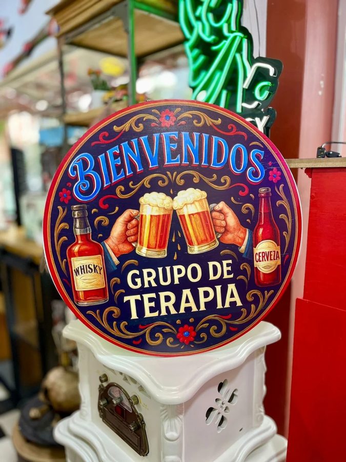 Cuadro Bienvenidos Grupo de Terapia redondo