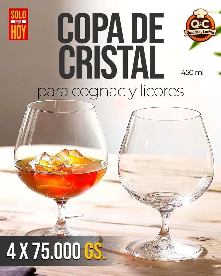 Copa de cristal para cognac y licores 450 ml