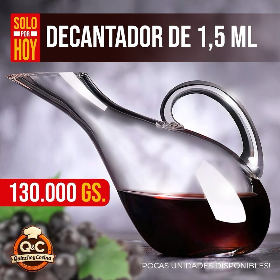 Decantador de vino de vidrio 1,5 l