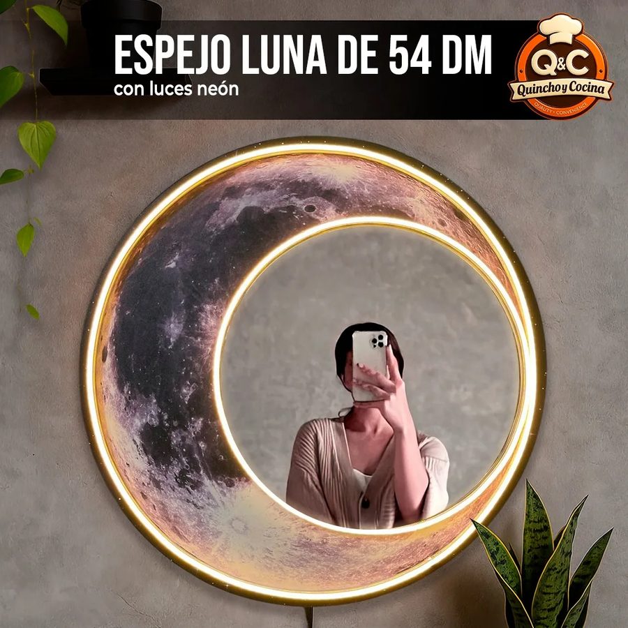 Neón Espejo Luna
