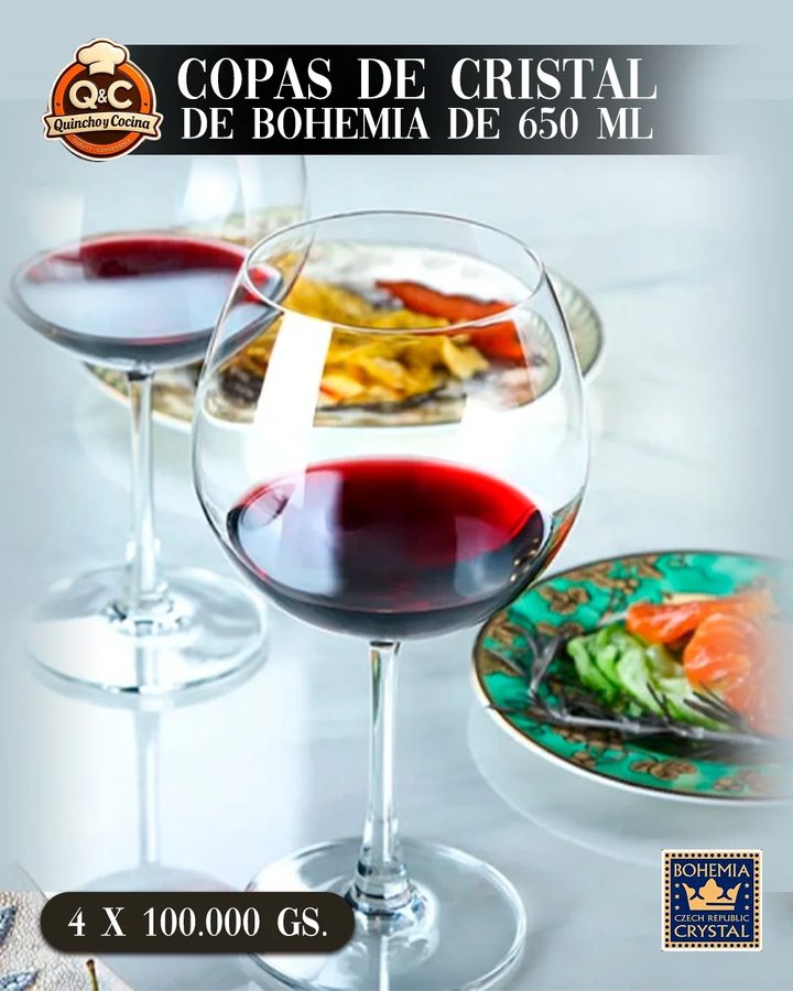 Copas de cristal de Bohemia 650 ml