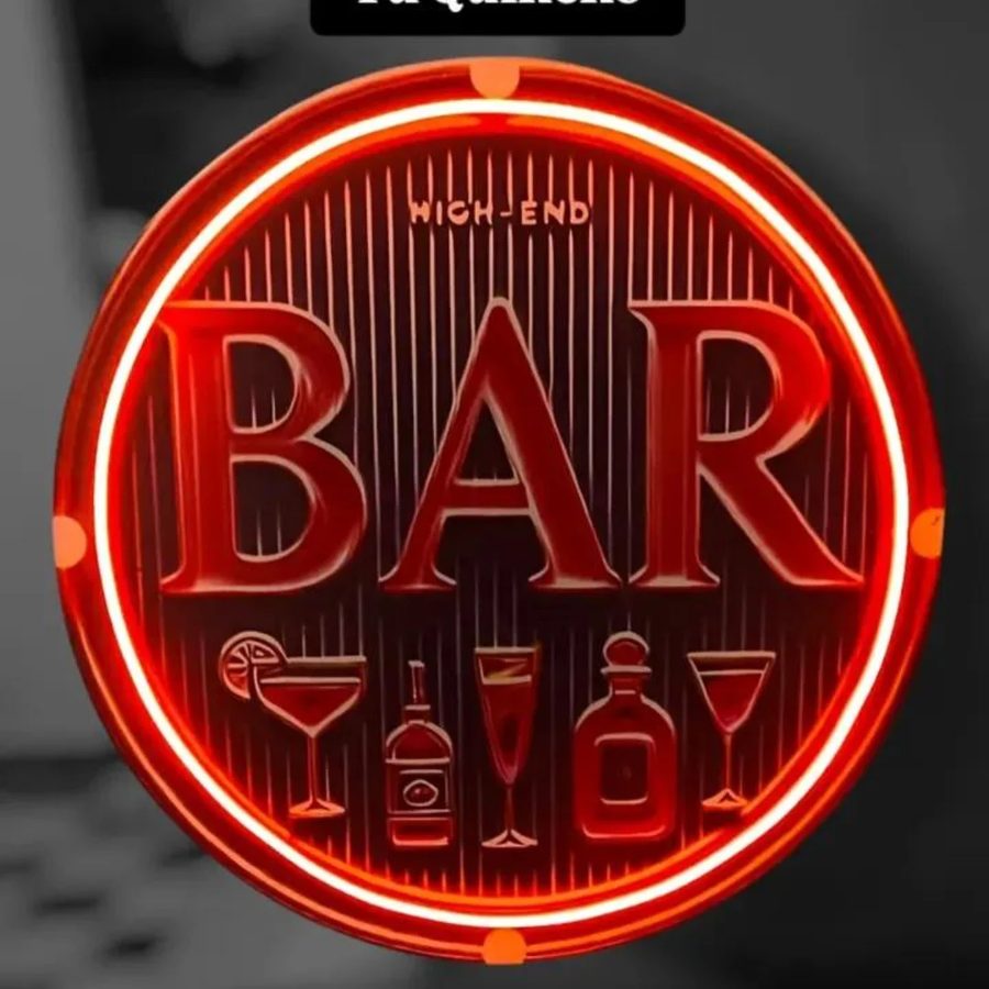 Neón Bar con copas y botellas – foto 2