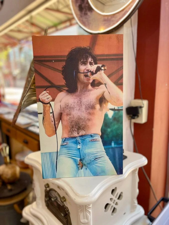 Cuadro Cantante sin remera en recital