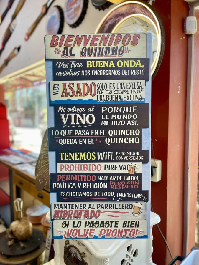 Cartel Bienvenidos al quincho (reglas)