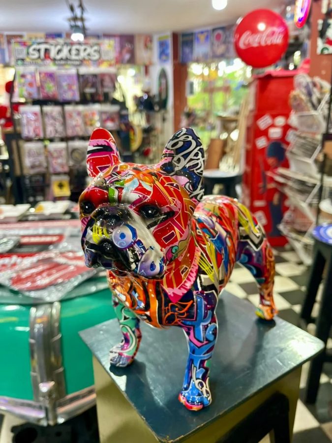Bulldog francés graffiti multicolor