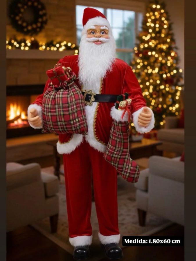 Papá Noel con bolsa escocesa