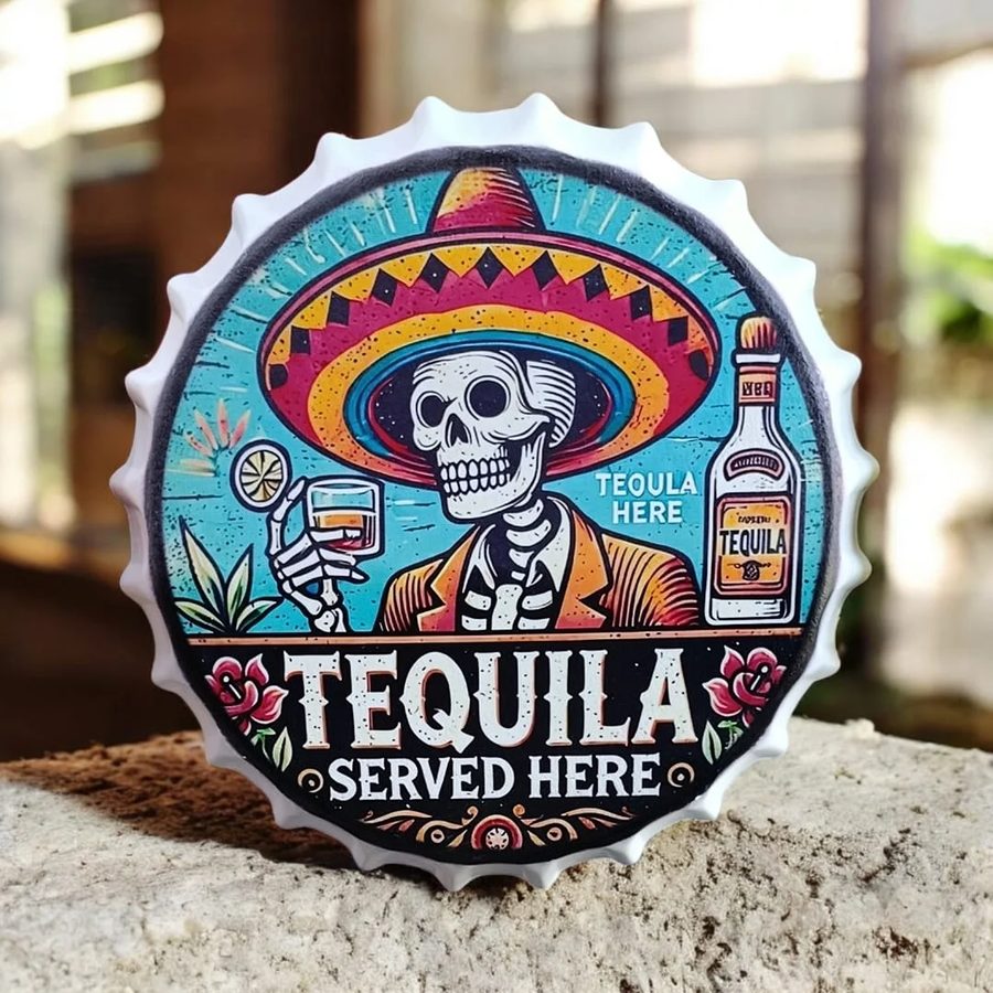Tapa decorativa Tequila Served Here