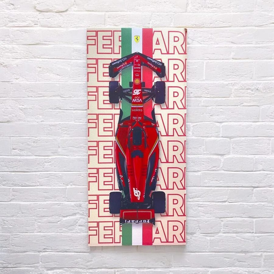 Cuadro Ferrari F1 (auto desde arriba)