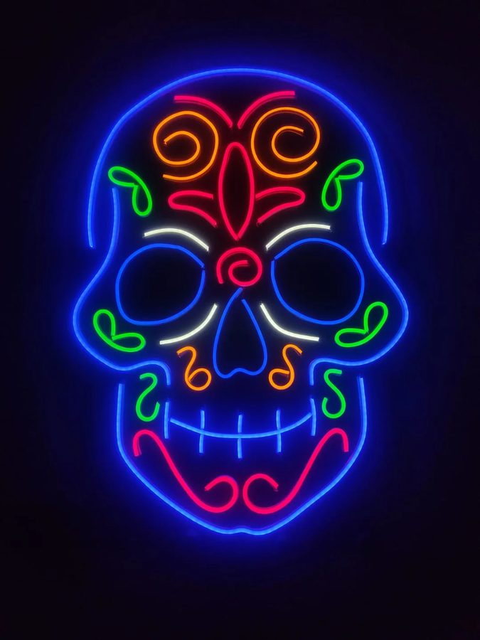 Neón Calavera mexicana