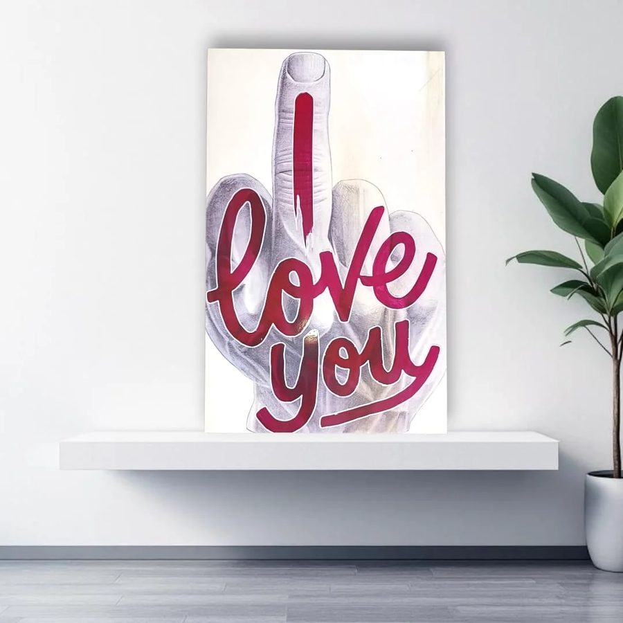 Cuadro I Love You (dedo del medio)