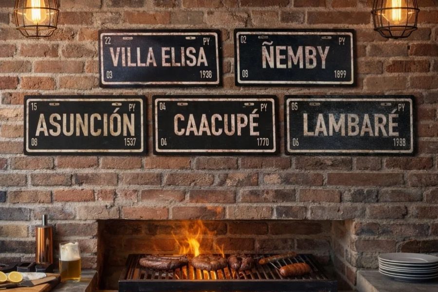 Chapa tipo patente – ciudades de Paraguay