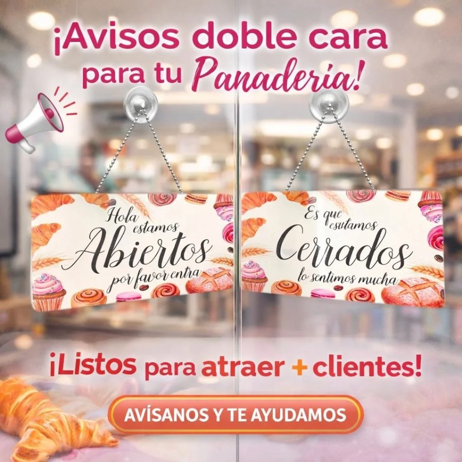Cartel Abierto / Cerrado – Doble cara