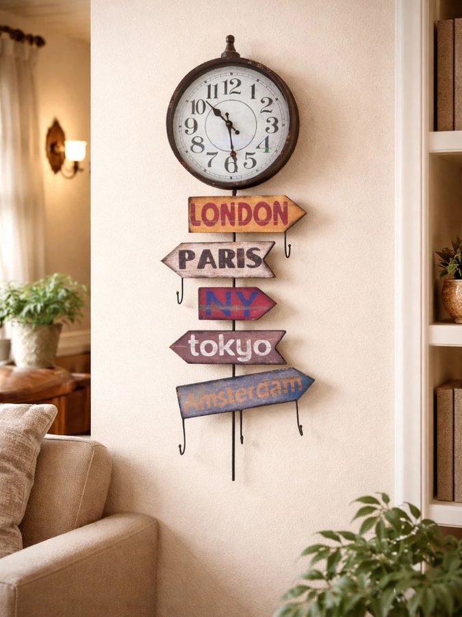 Reloj decorativo estilo vintage de latón