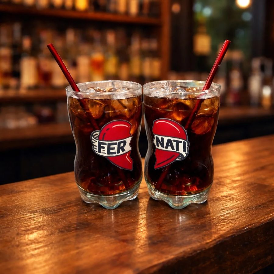 Set de 2 vasos para fernet personalizados – con pajitas metálicas