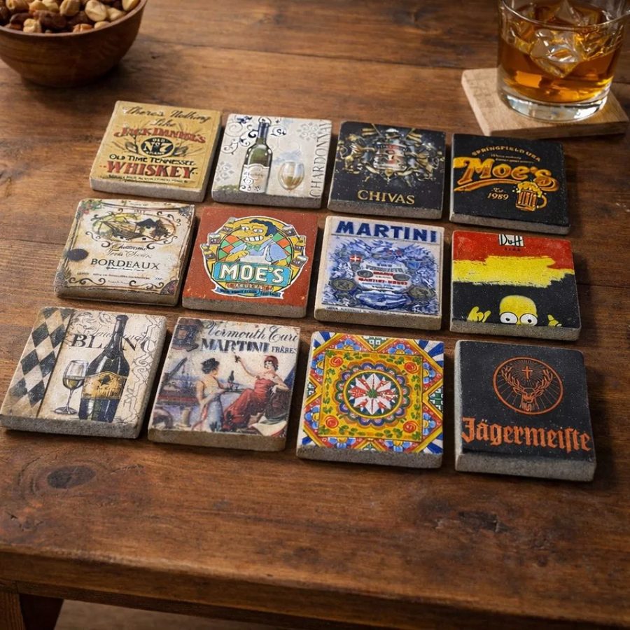 Posavasos de cemento – diseños vintage de bebidas