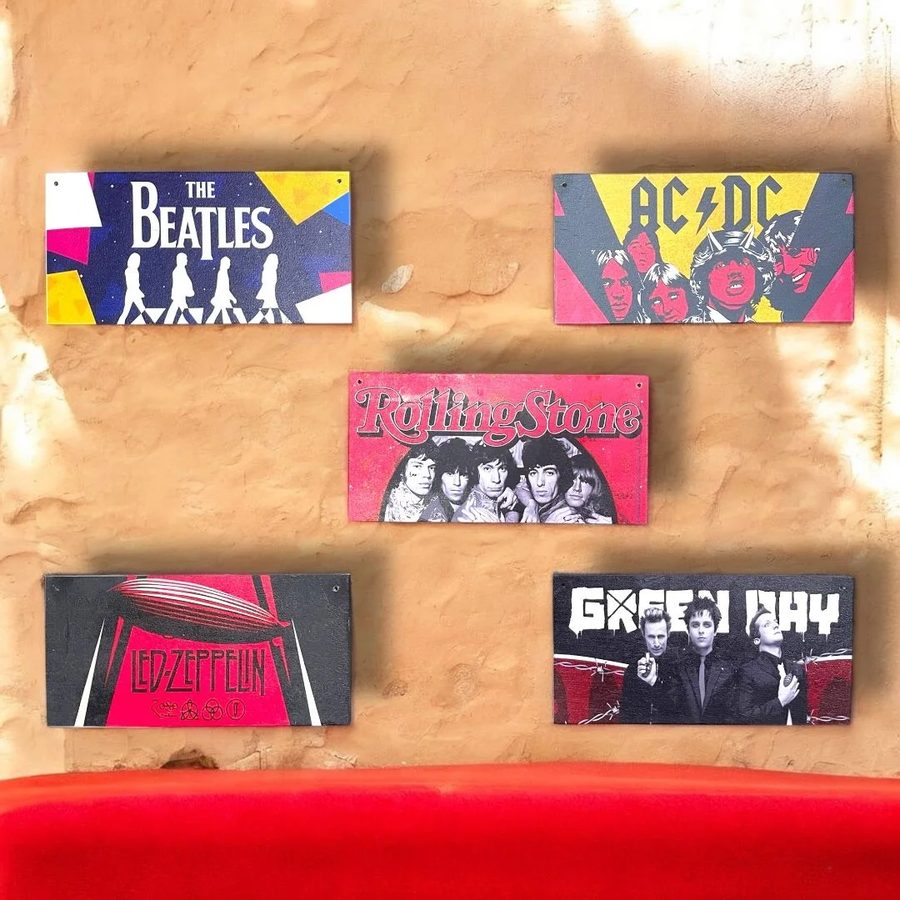 Cuadros chicos Bandas de rock – Beatles, AC/DC, Led Zeppelin y más