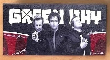 Cuadro Green Day (fondo negro y rojo)