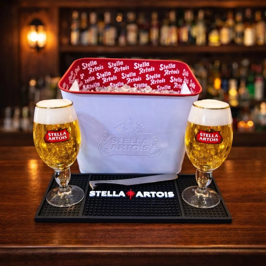 Set Stella Artois – balde, 2 copas y bar mat