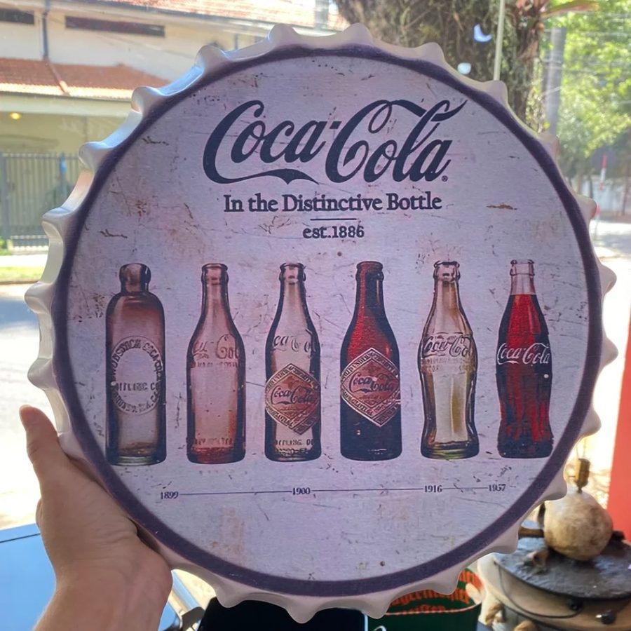Tapa decorativa Coca-Cola (botellas antiguas)