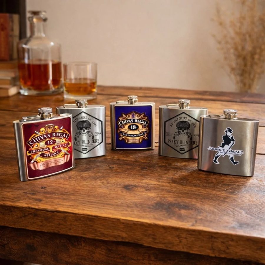Petaca de acero inoxidable – Chivas Regal, Johnnie Walker y más
