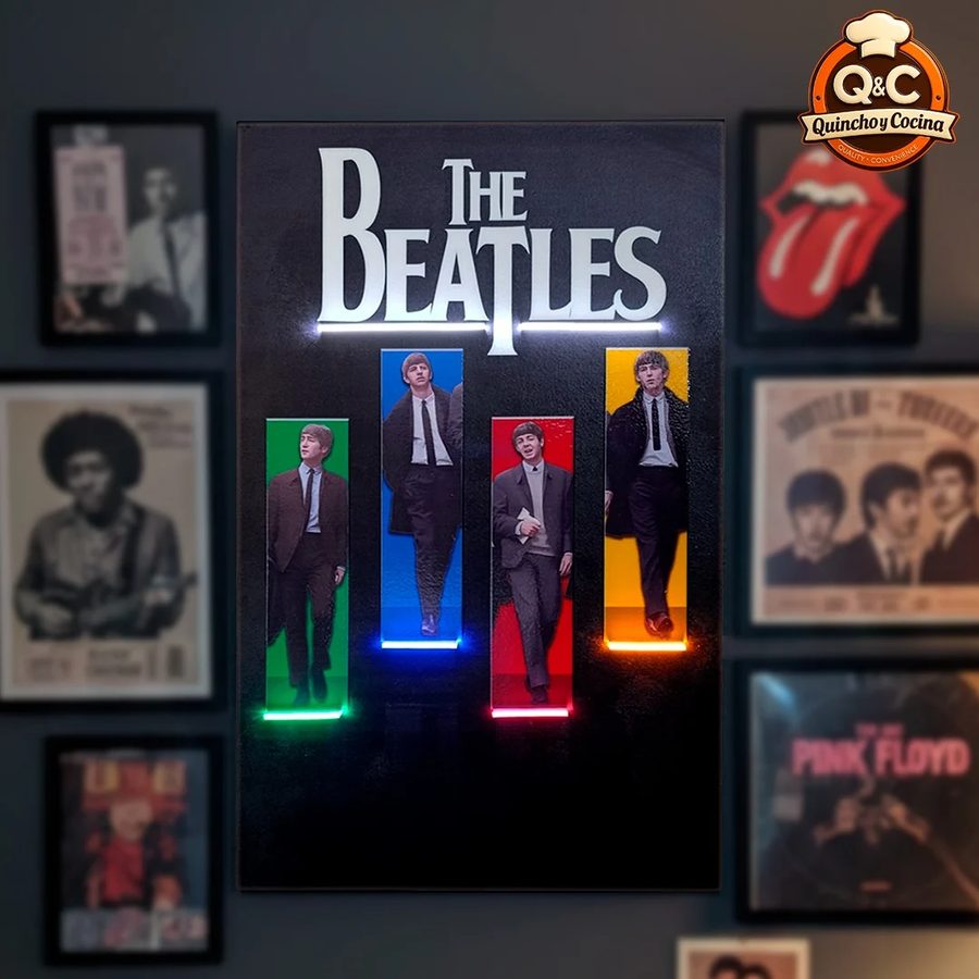 Cuadro The Beatles con luces de colores