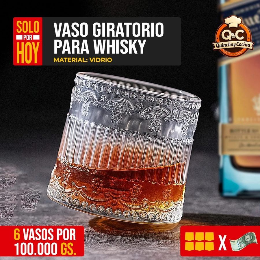 Vaso giratorio para whisky – de vidrio tallado