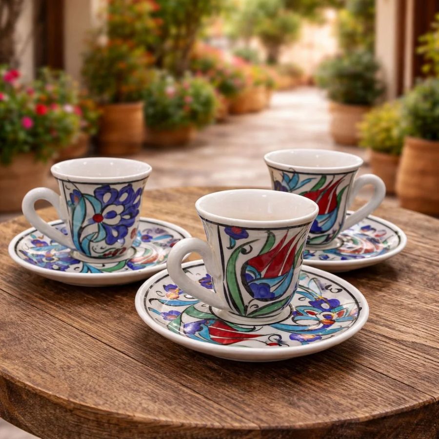 Juego de 6 tazas turcas coloridas