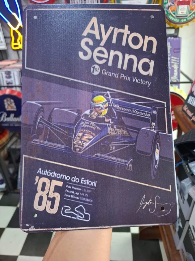 Chapa Ayrton Senna – primera victoria, Estoril '85