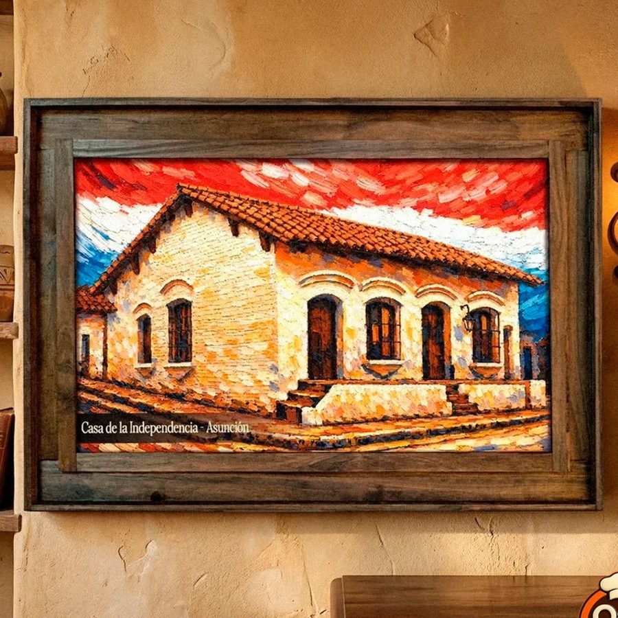 Cuadro Casa de la Independencia – Asunción con marco de madera