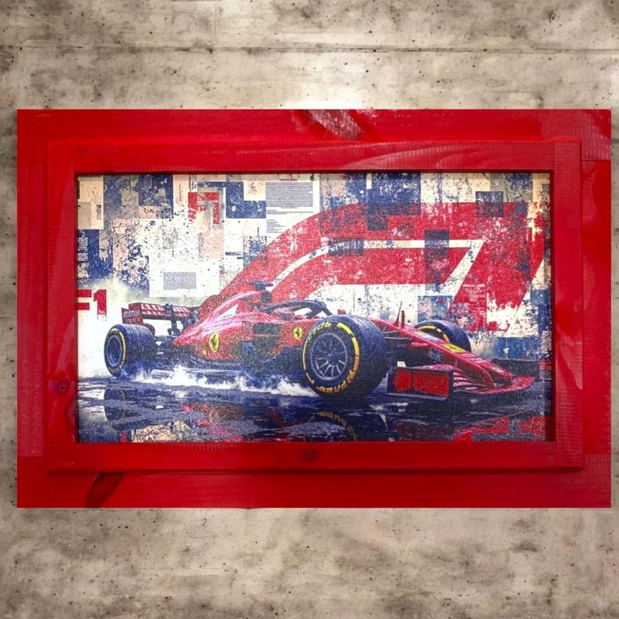 Cuadro Auto F1 rojo con logo F1
