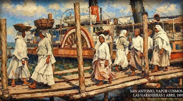 Cuadro Las naranjeras · San Antonio, 1891, colección PATRIA