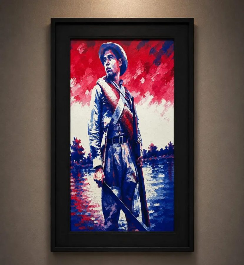 Cuadro Soldado en rojo, blanco y azul