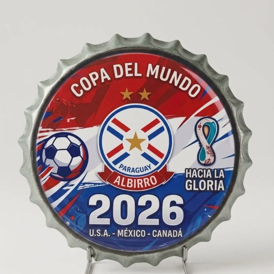Tapa decorativa Copa del Mundo 2026 - Paraguay Albirro (escudo)