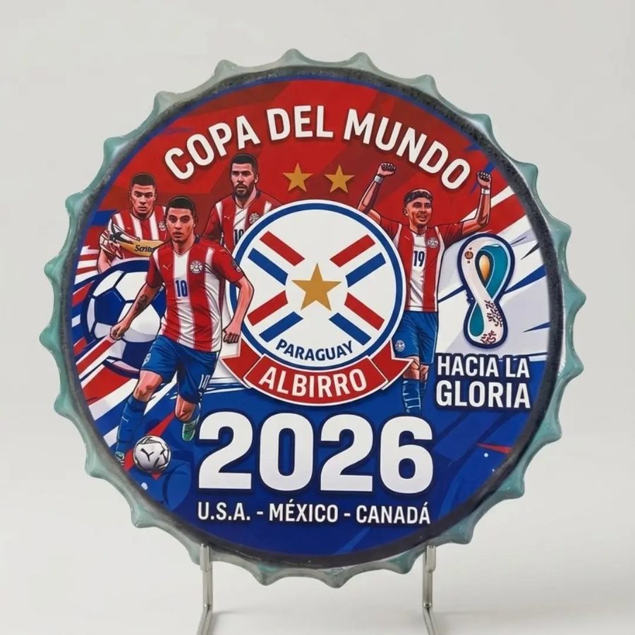 Tapa decorativa Copa del Mundo 2026 - Paraguay Albirro (jugadores)