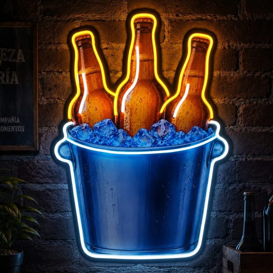 Letrero luminoso – Balde con cervezas