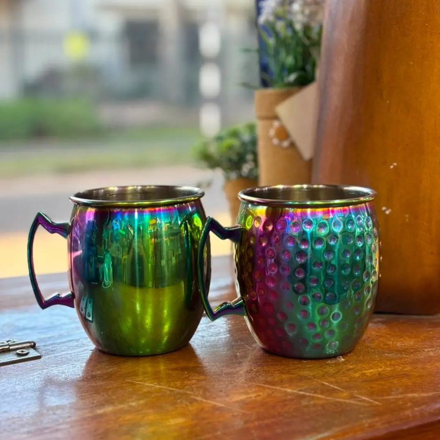 Taza Moscow Mule – metálica tornasolada martillada
