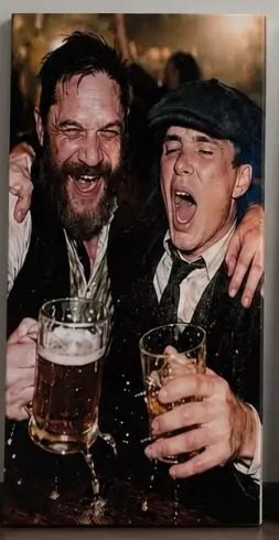 Cuadro Dos hombres brindando con cerveza