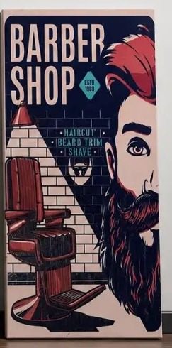 Cuadro Barber Shop (hombre barbudo y sillón)