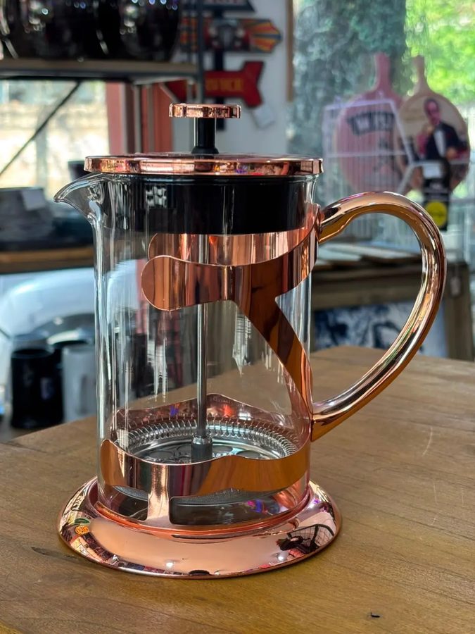 Cafetera prensa francesa en Vidrio y acero inoxidable