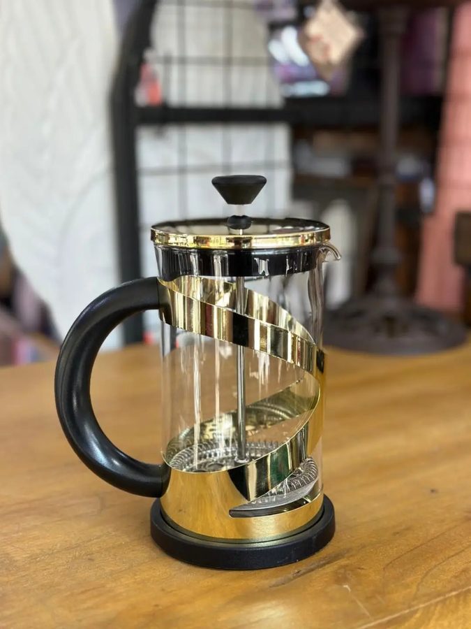Cafetera prensa francesa en vidrio y acero inoxidable