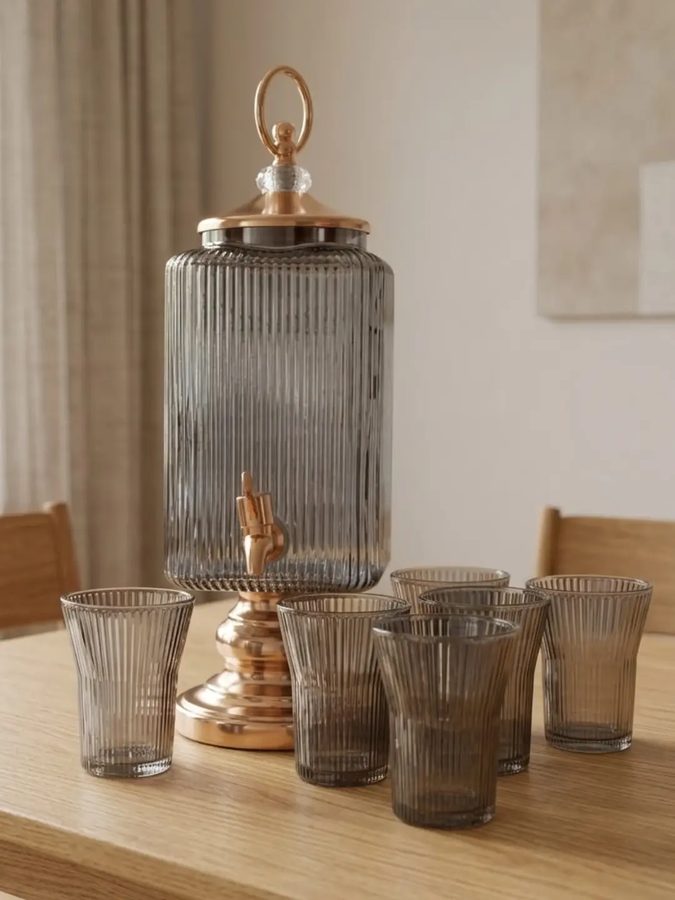 Dispensador de bebidas de 3 litros con 6 vasos de 180 ml
