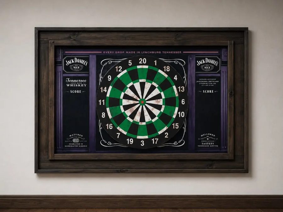 Tablero de dardos Jack Daniel's enmarcado