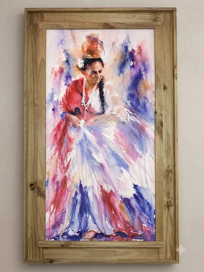Cuadro Bailarina con cántaro (acuarela)