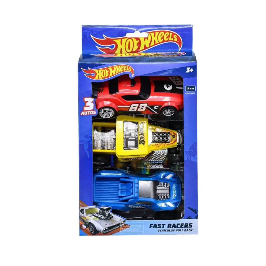Pack de 3 autos Hot Wheels – Fast Racers a fricción