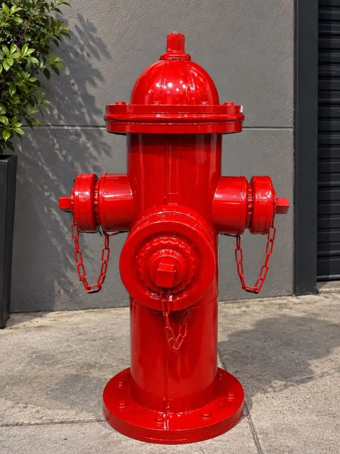 Hidrante decorativo rojo – estilo industrial