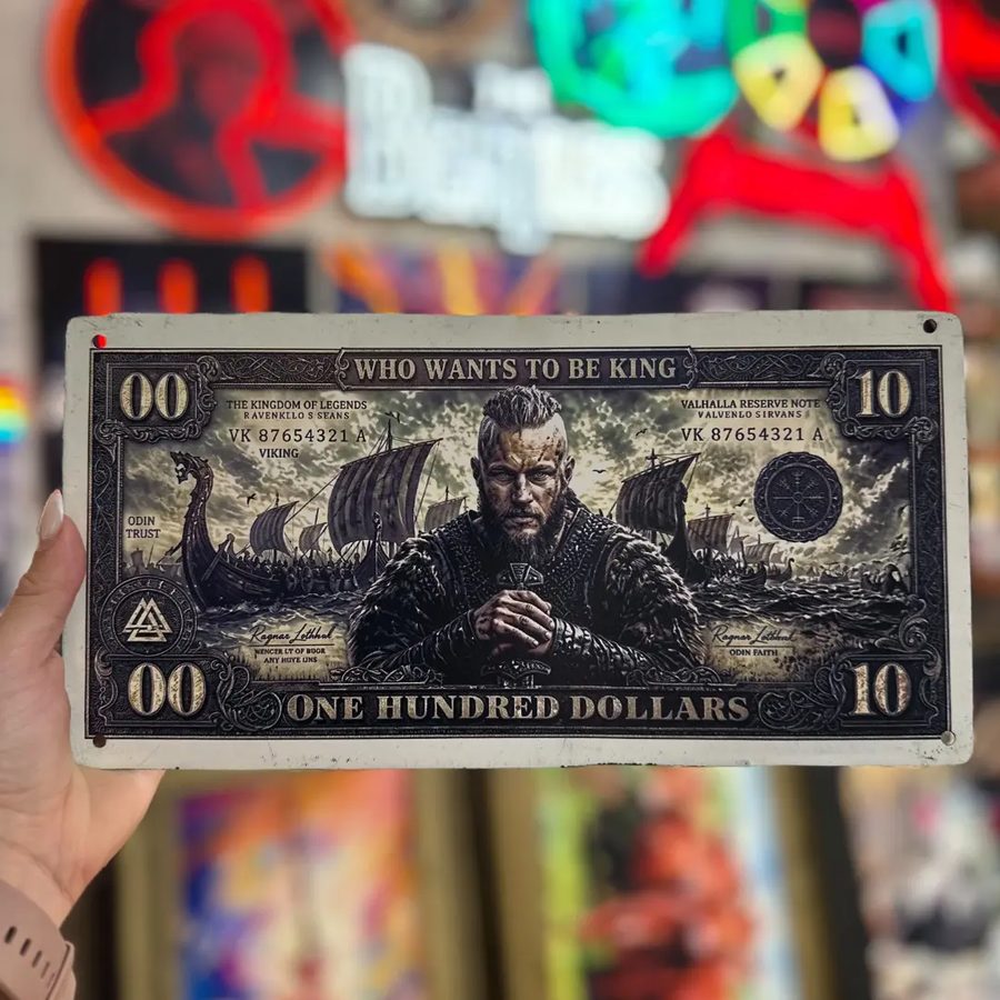 Chapa Billete vikingo Ragnar Lothbrok – Who Wants to Be King