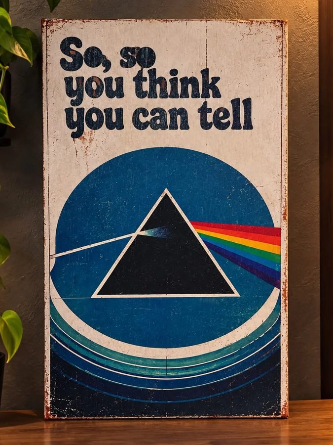 Chapa decorativa 'So, so you think you can tell' – prisma retro