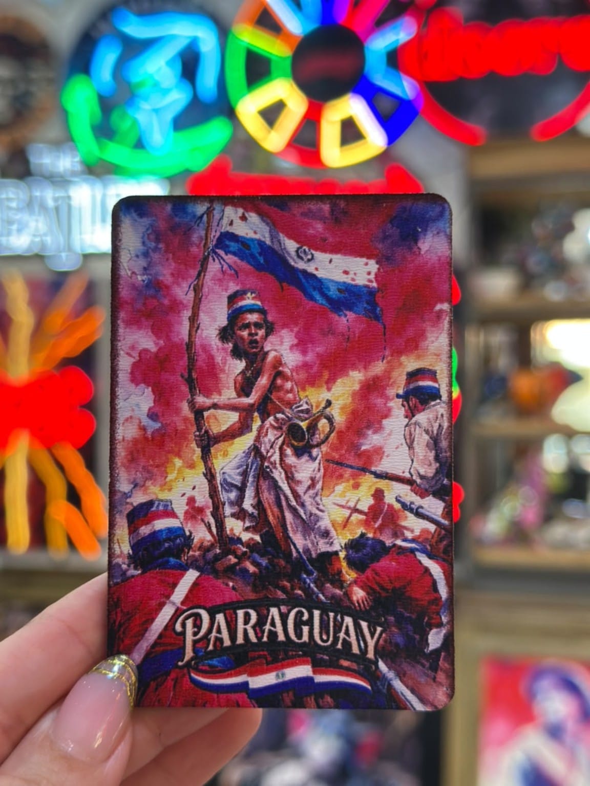 Chapa Paraguay – niño con la bandera